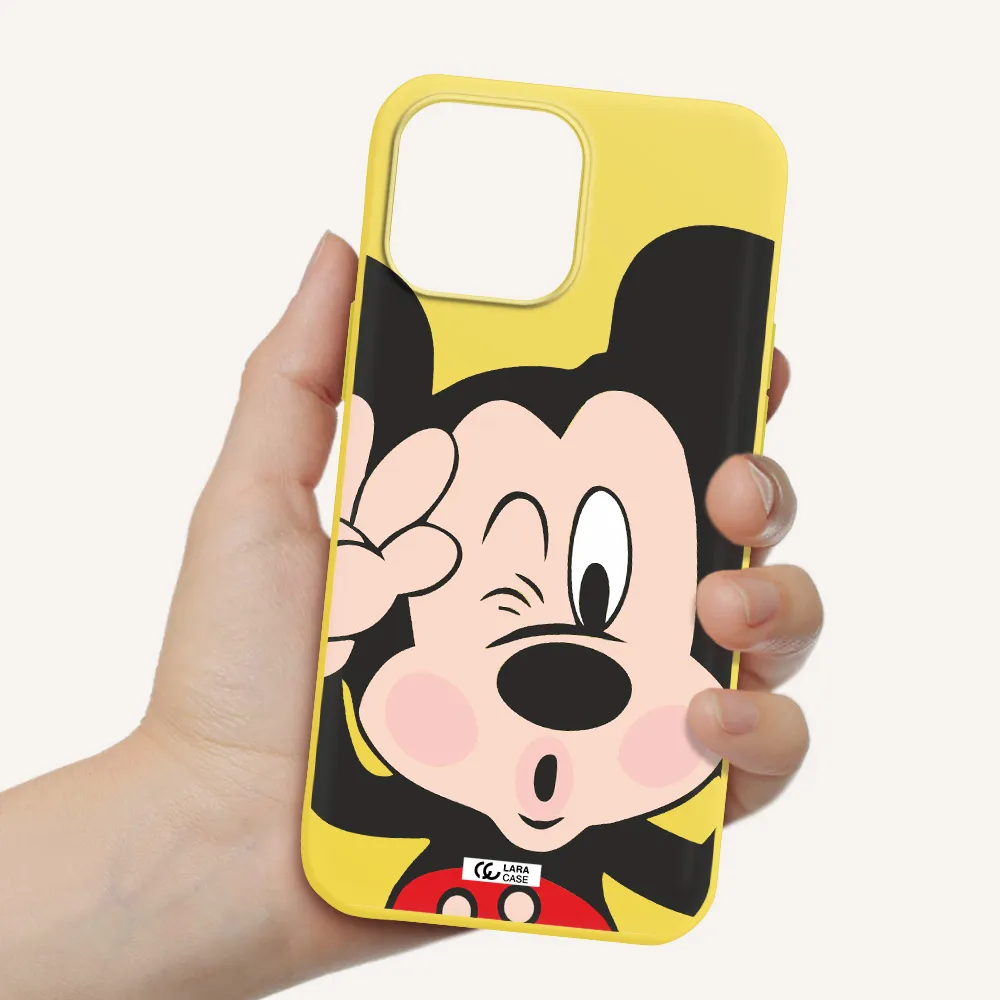 Mickey Mouse Apple iPhone 13 Pro Max Silicone canary yellow Case