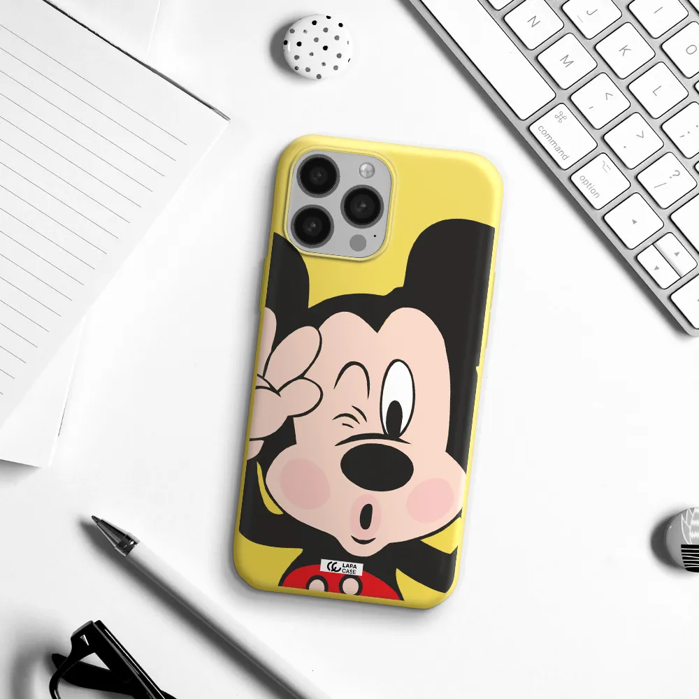 Mickey Mouse Apple iPhone 13 Pro Max Silicone canary yellow Case