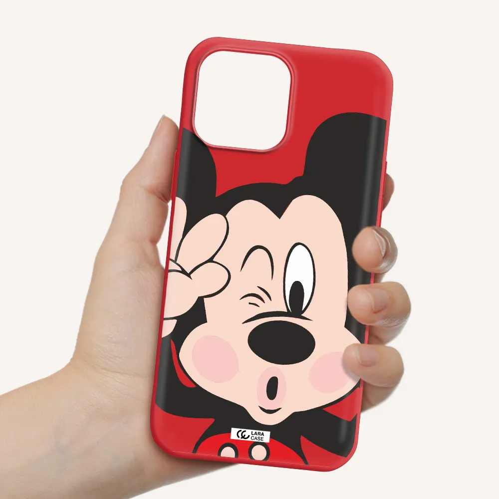 Mickey Mouse Apple iPhone 13 Pro Max Silicone Imperial Red Case
