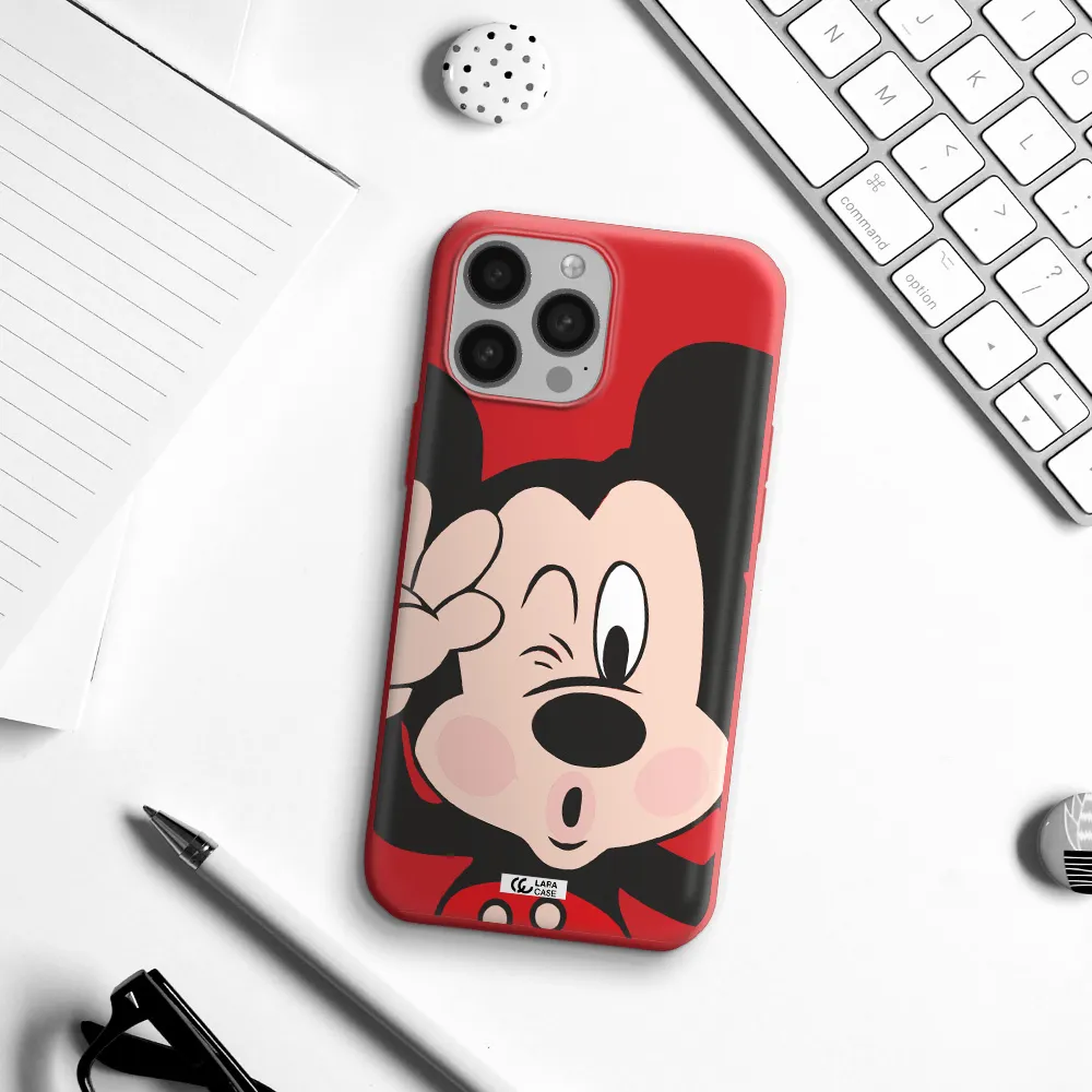 Mickey Mouse Apple iPhone 13 Pro Max Silicone Imperial Red Case
