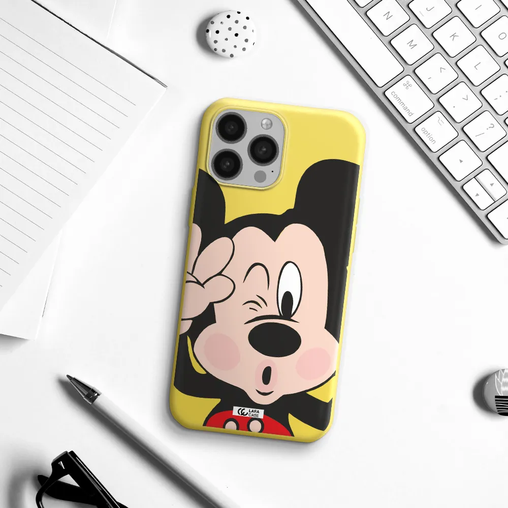Mickey Mouse Apple iPhone 13 Pro Silicone canary yellow Case