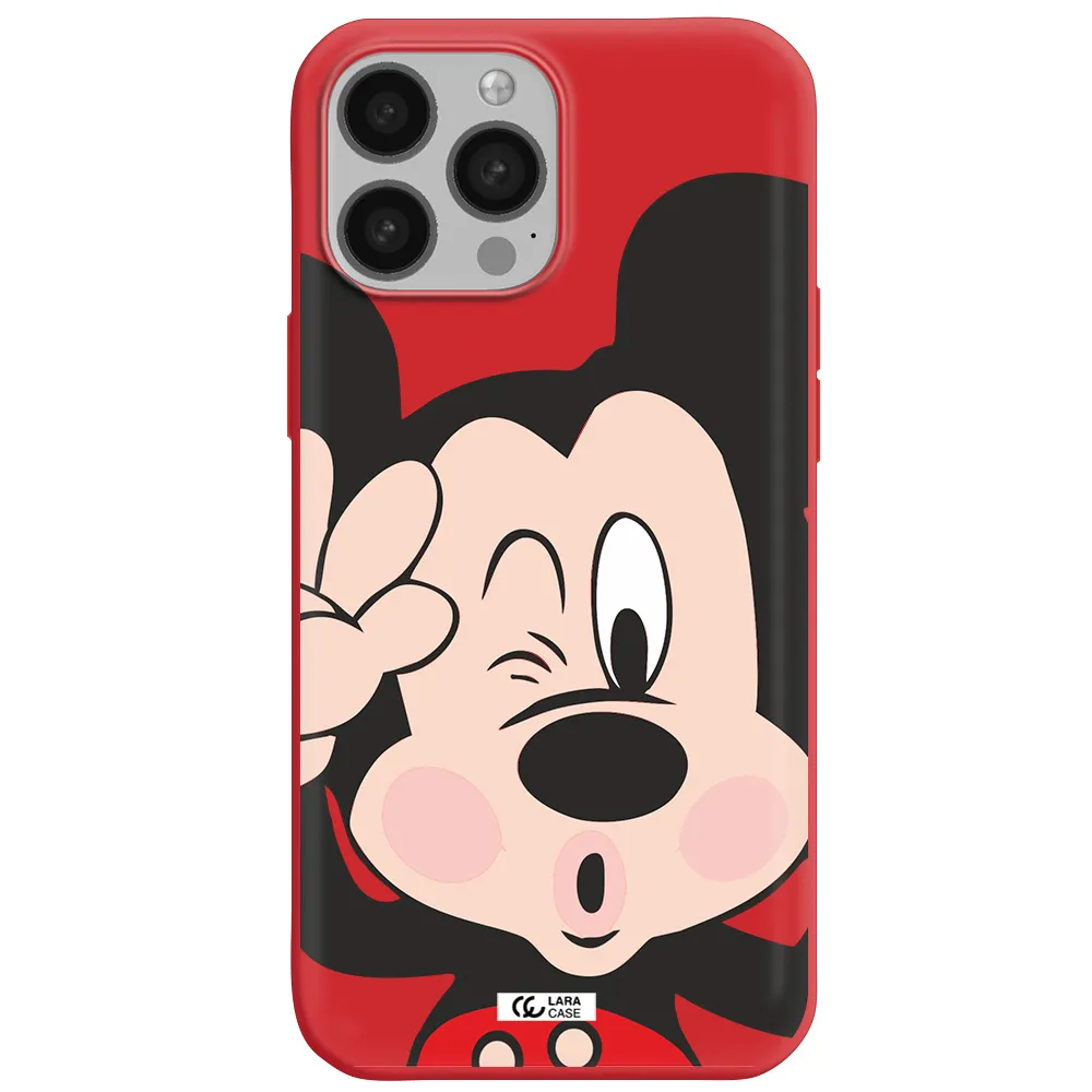 Mickey Mouse Apple iPhone 13 Pro Silicone Imperial Red Case