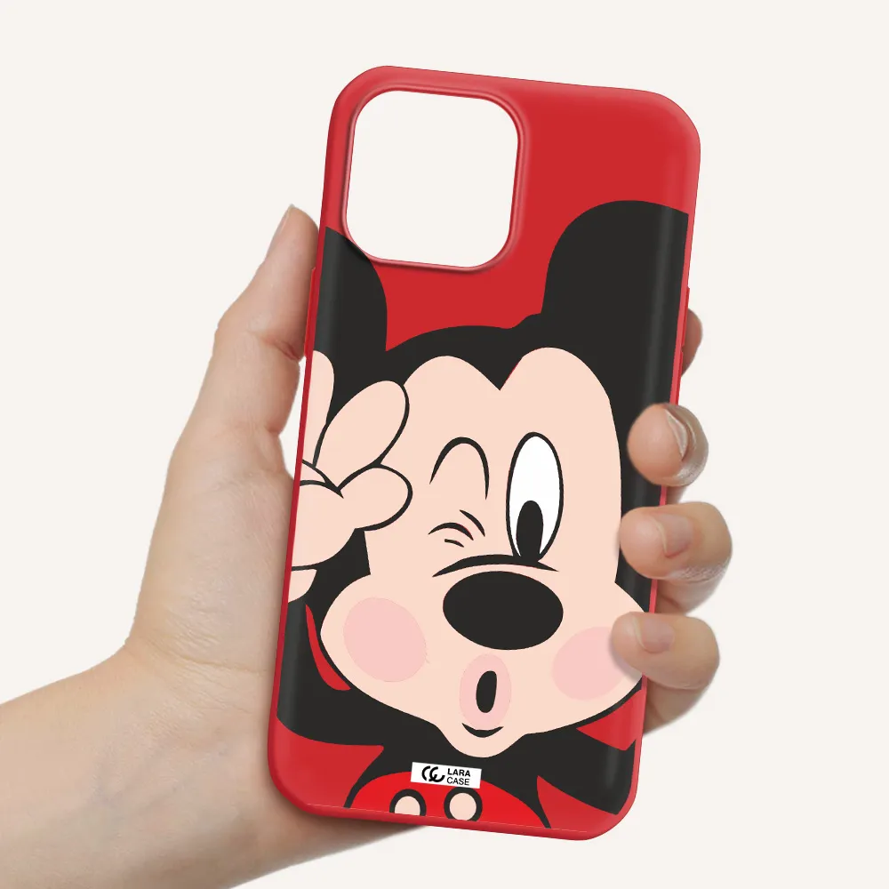 Mickey Mouse Apple iPhone 13 Pro Silicone Imperial Red Case