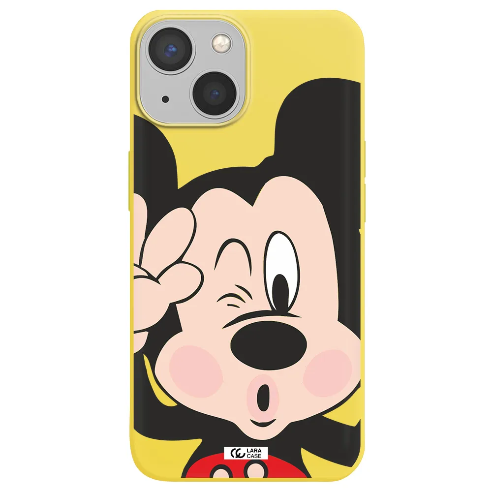 Mickey Mouse Apple iPhone 13 Silicone canary yellow Case