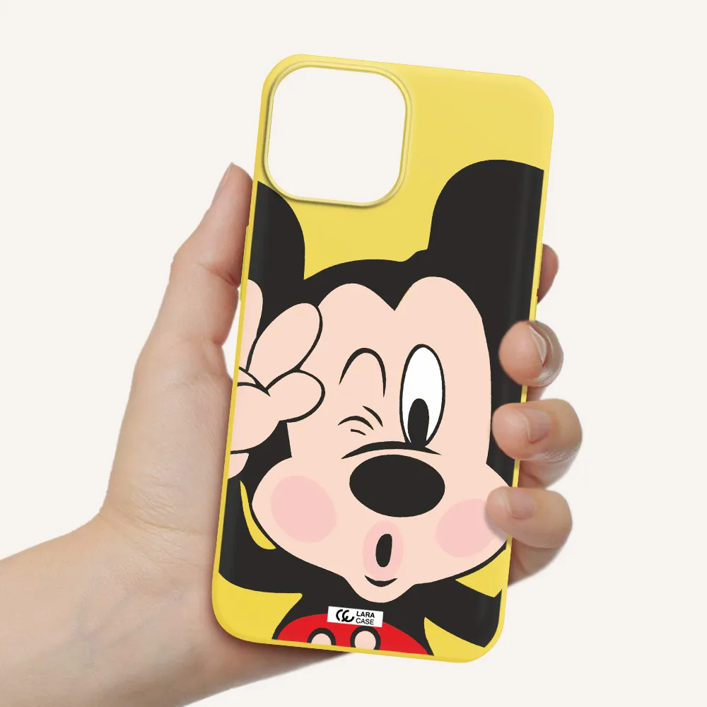 Mickey Mouse Apple iPhone 13 Silicone canary yellow Case