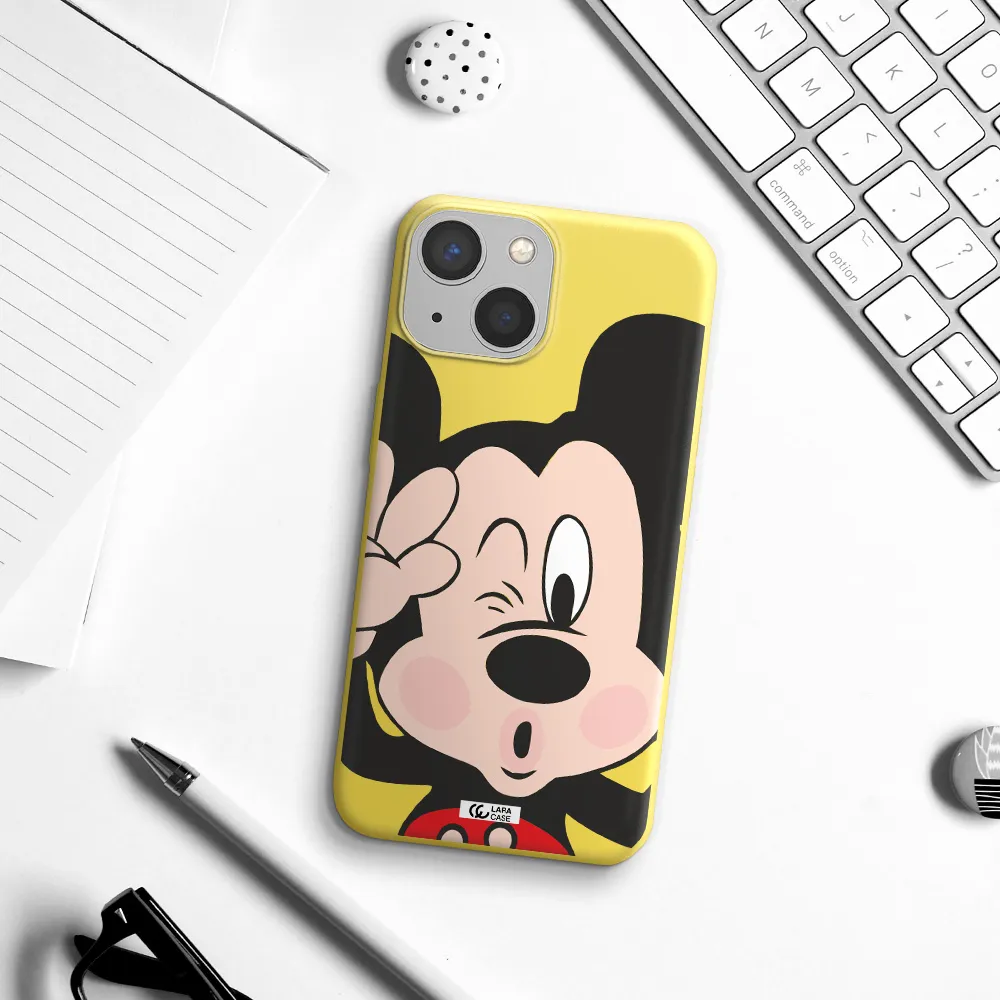 Mickey Mouse Apple iPhone 13 Silicone canary yellow Case