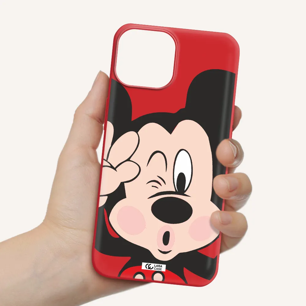 Mickey Mouse Apple iPhone 13 Silicone Imperial Red Case