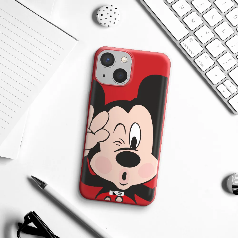 Mickey Mouse Apple iPhone 13 Silicone Imperial Red Case
