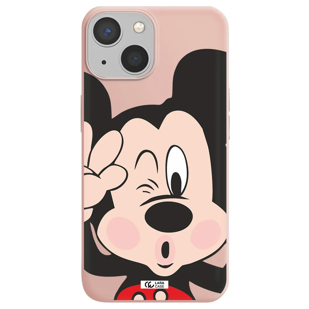 Mickey Mouse Apple iPhone 13 Silicone pastel pink Case