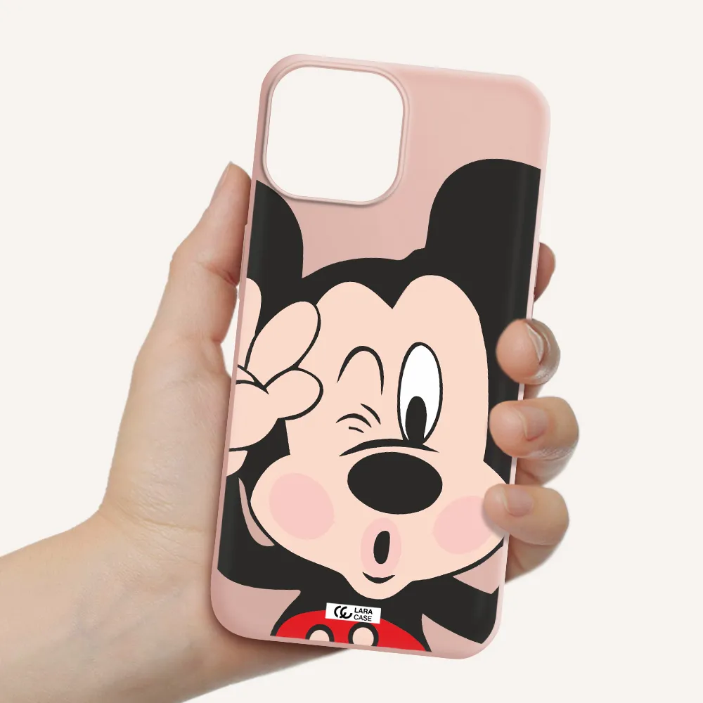 Mickey Mouse Apple iPhone 13 Silicone pastel pink Case