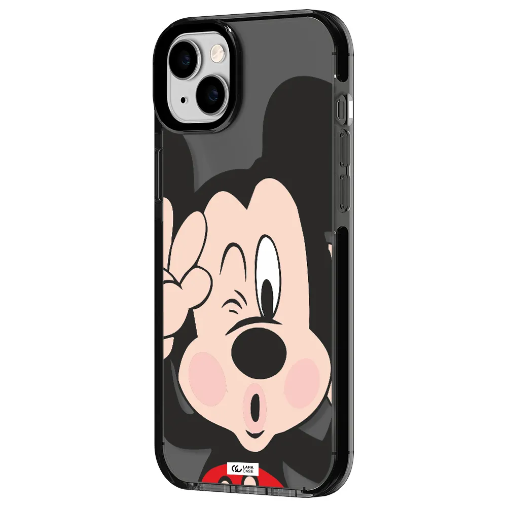 Mickey Mouse Apple iPhone 14 plus impact Smoke Black Case