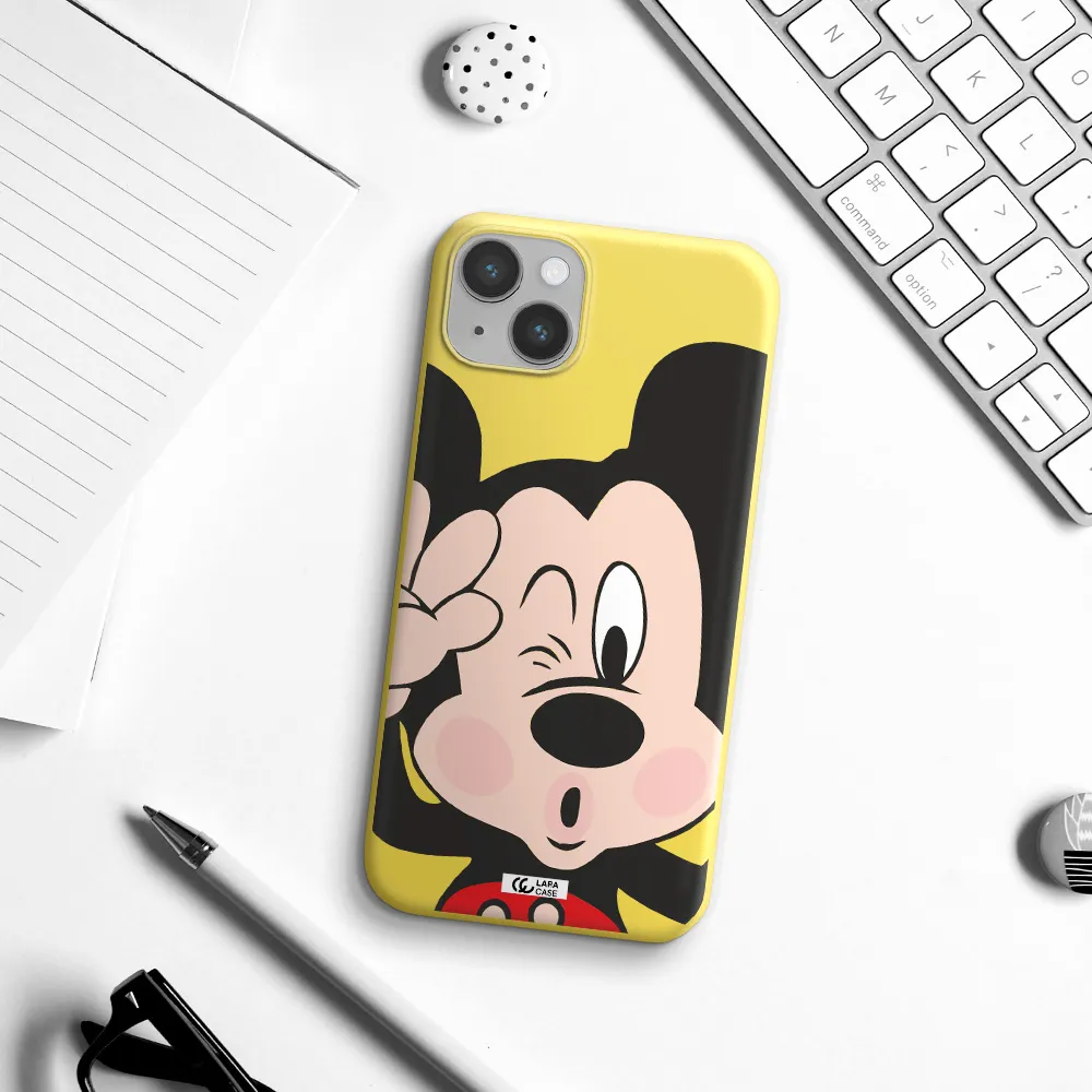 Mickey Mouse Apple iPhone 14 plus Silicone canary yellow Case