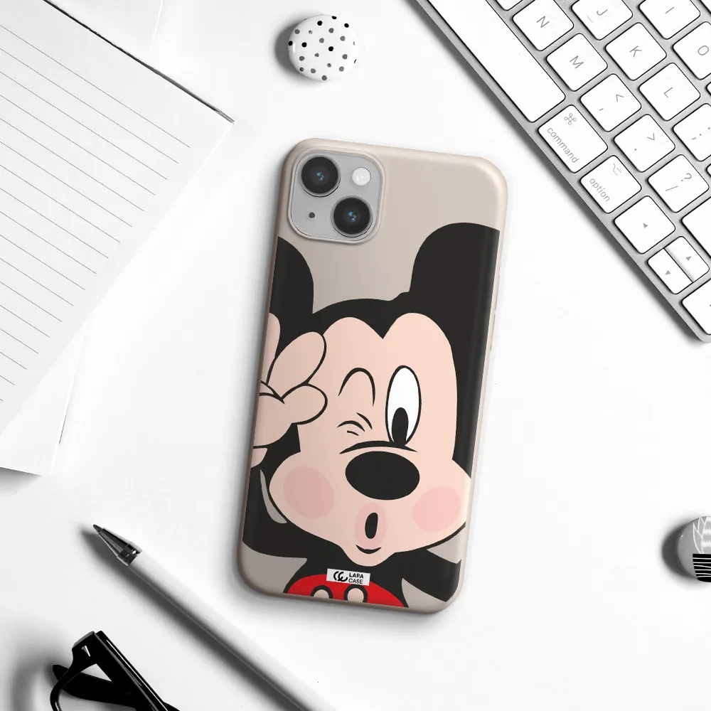 Mickey Mouse Apple iPhone 14 plus Silicone Stone Case