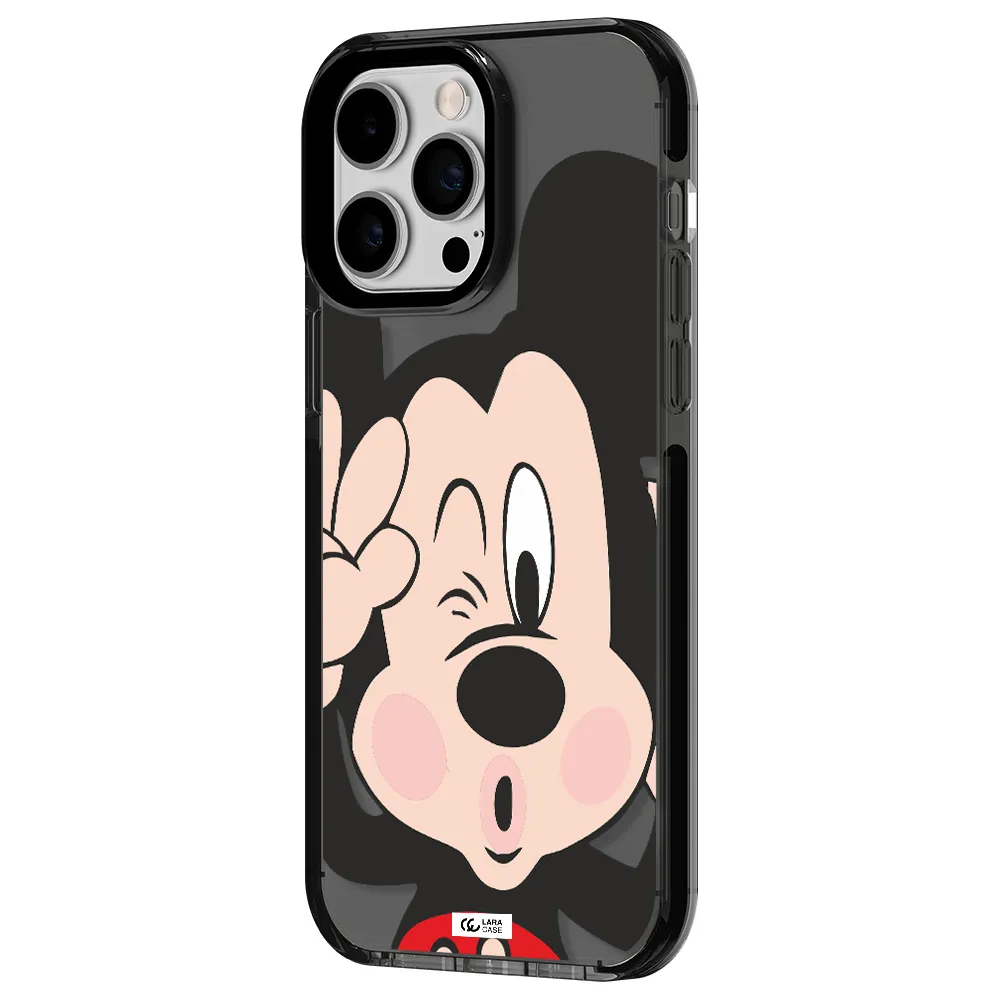 Mickey Mouse Apple iPhone 14 pro max impact Smoke Black Case