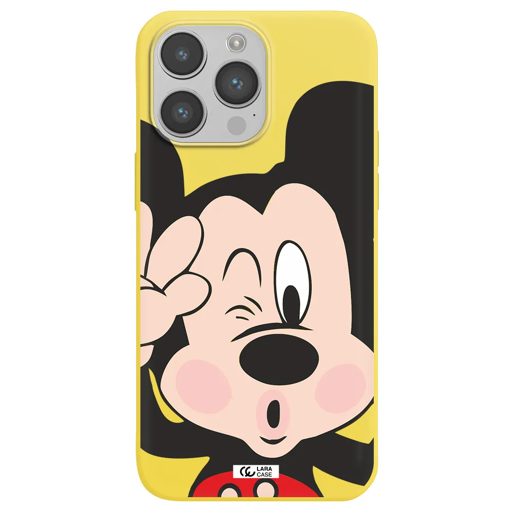 Mickey Mouse Apple iPhone 14 pro max Silicone canary yellow Case