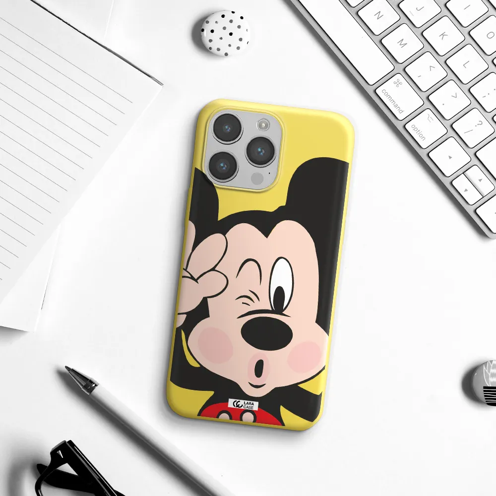 Mickey Mouse Apple iPhone 14 pro max Silicone canary yellow Case