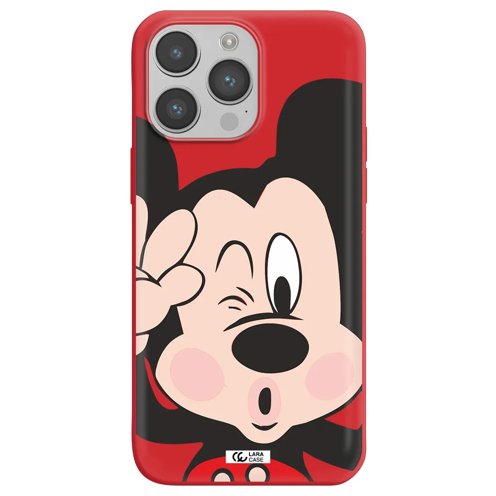 Mickey Mouse Apple iPhone 14 pro max Silicone Imperial Red Case