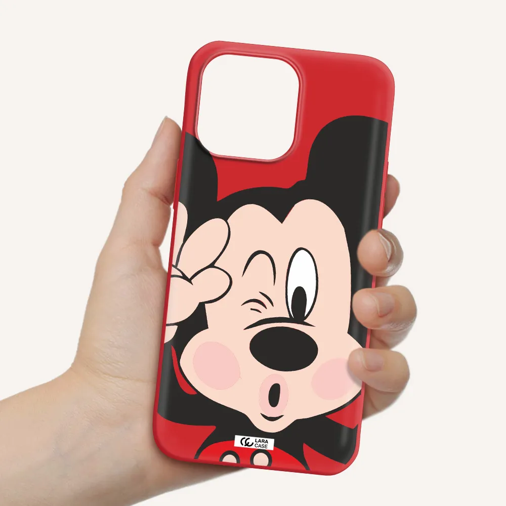 Mickey Mouse Apple iPhone 14 pro max Silicone Imperial Red Case
