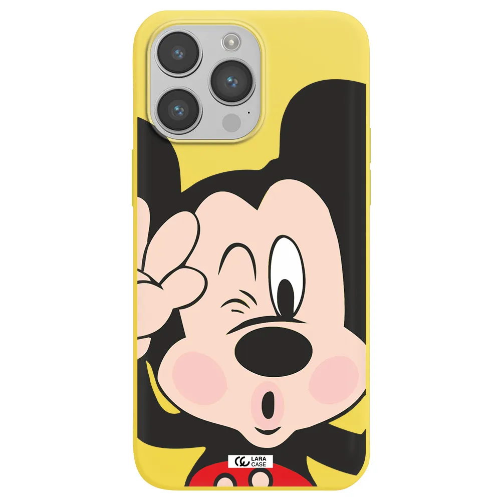Mickey Mouse Apple iPhone 14 pro Silicone canary yellow Case