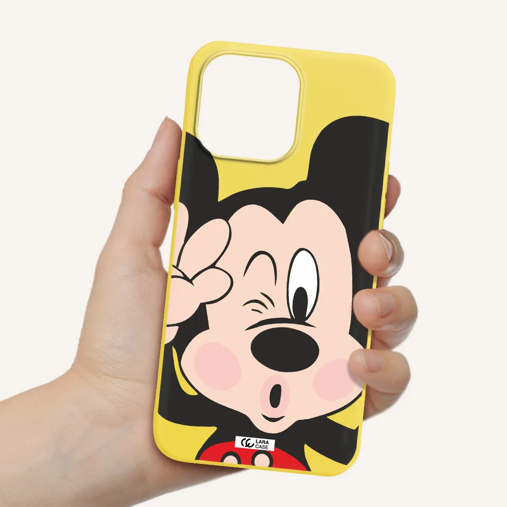 Mickey Mouse Apple iPhone 14 pro Silicone canary yellow Case