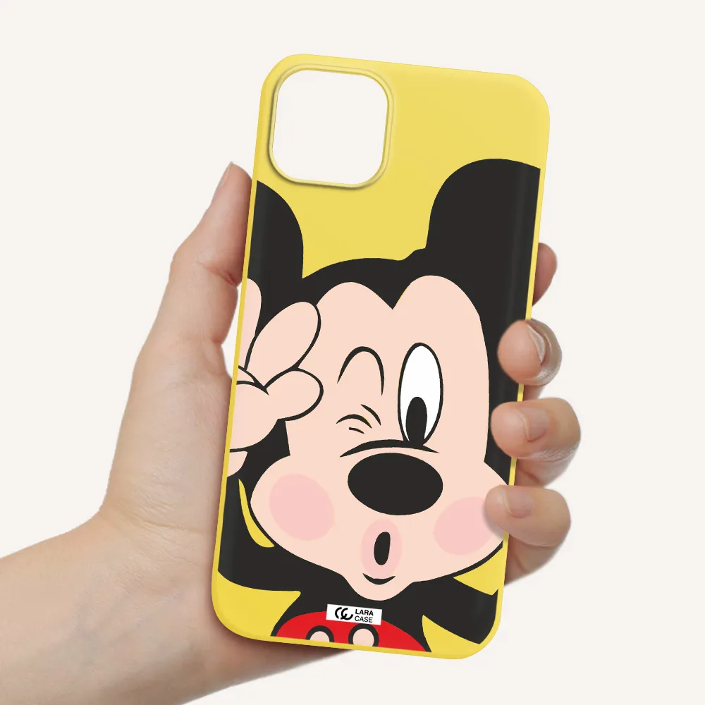 Mickey Mouse Apple iPhone 14 Silicone canary yellow Case