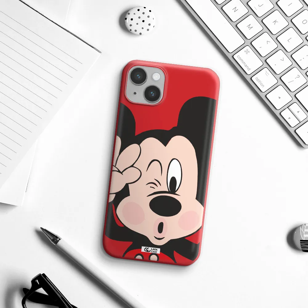 Mickey Mouse Apple iPhone 14 Silicone Imperial Red Case