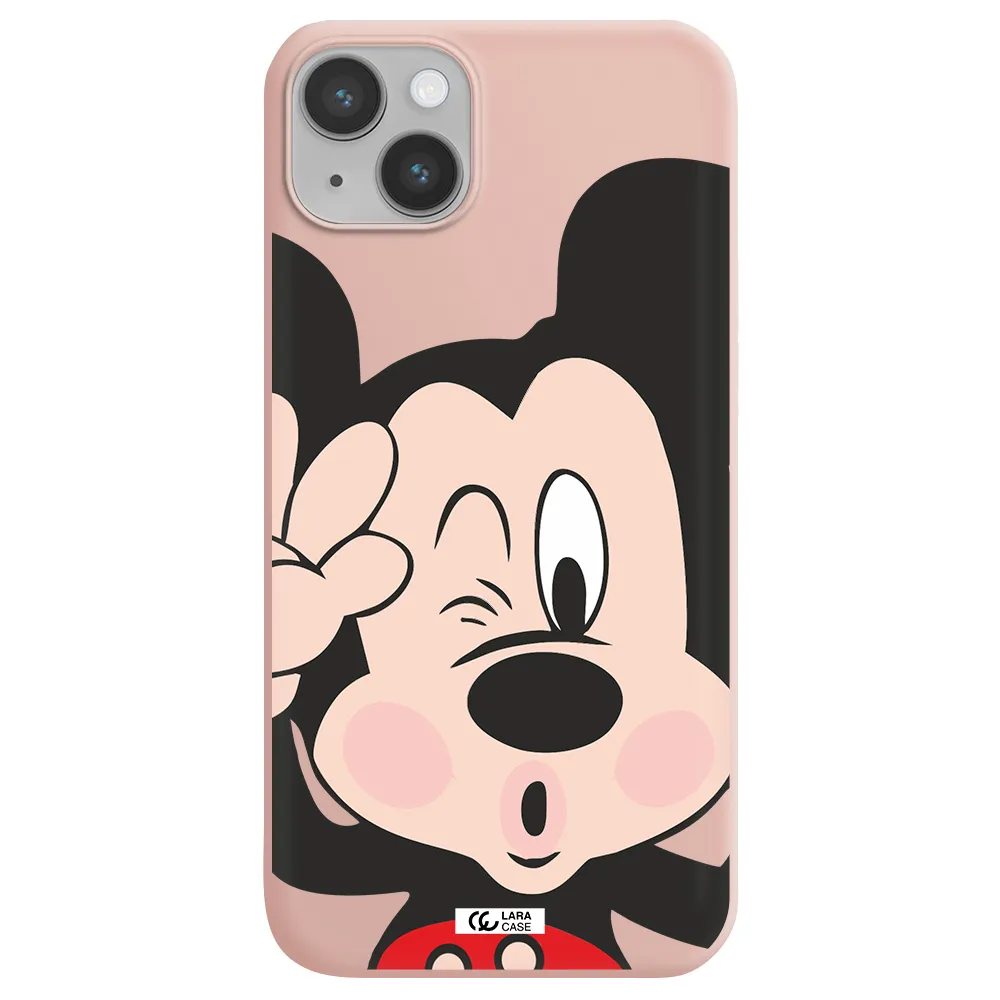 Mickey Mouse Apple iPhone 14 Silicone pastel pink Case