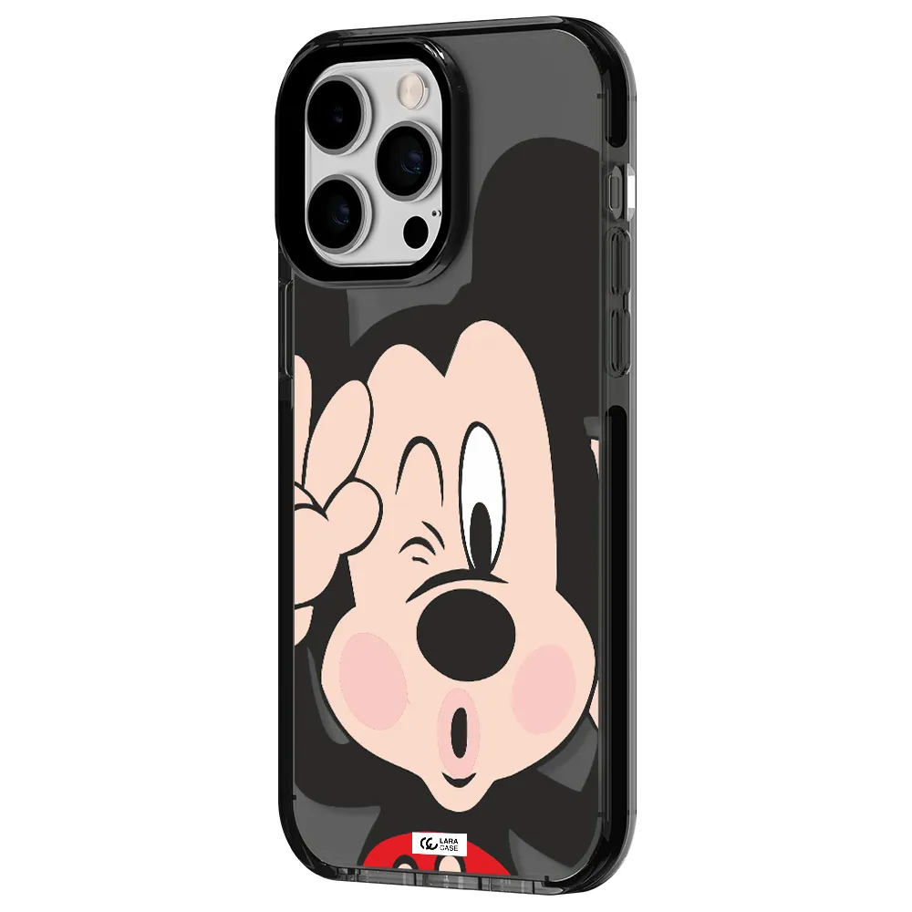 Mickey Mouse Apple iPhone 15 Pro Max impact Smoke Black Case