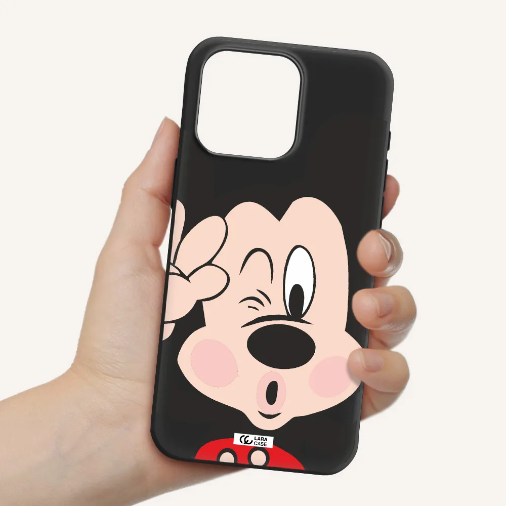 Mickey Mouse Apple Iphone 15 Pro max Silicone black Case
