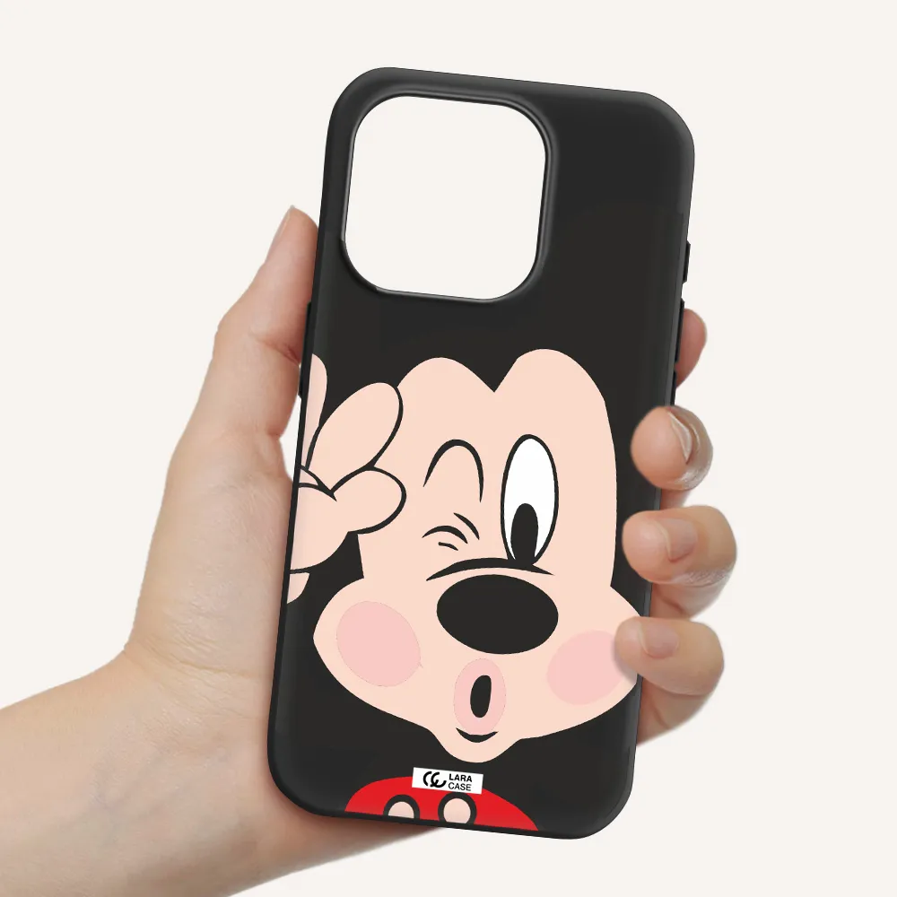 Mickey Mouse Apple Iphone 15 Pro Silicone Black Case