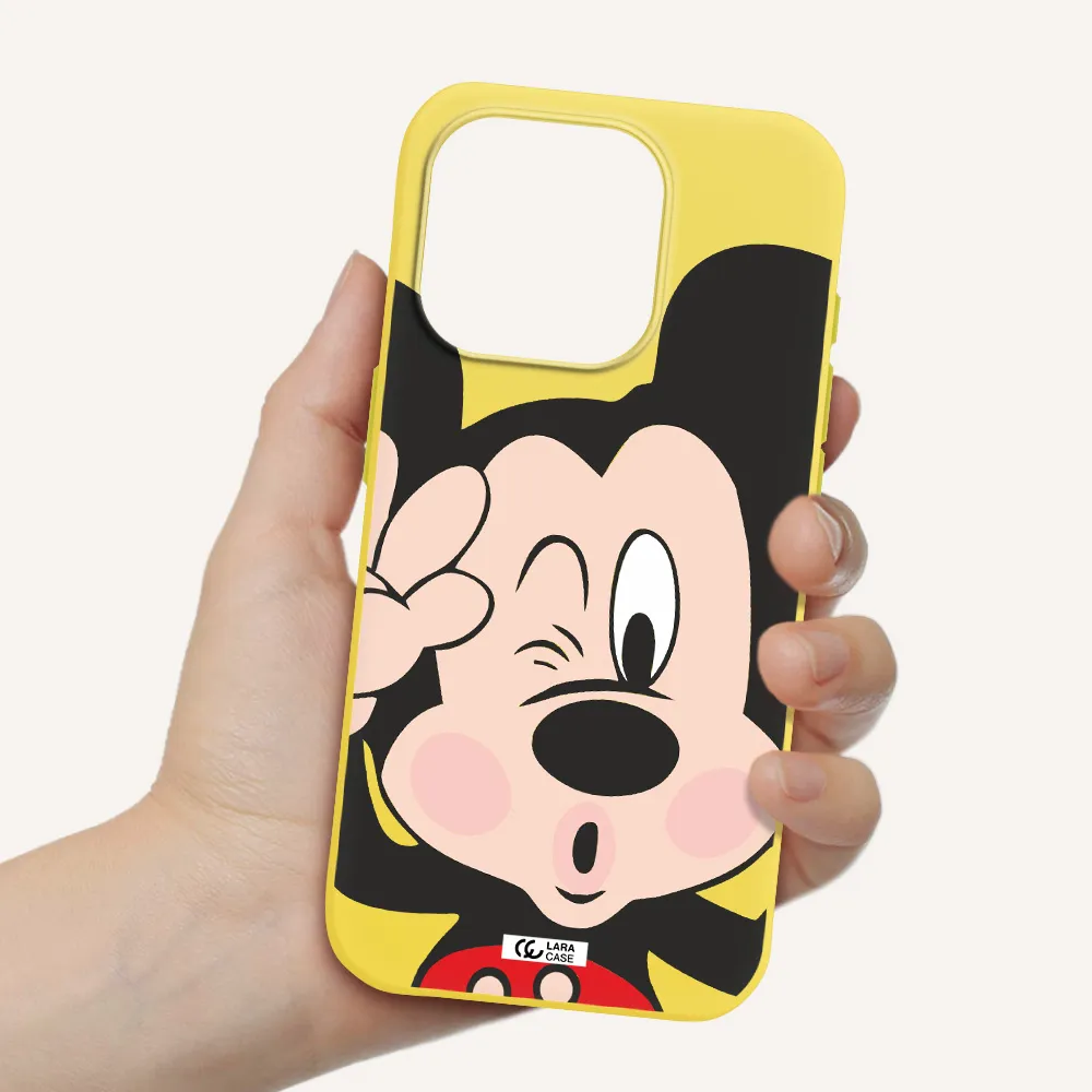 Mickey Mouse Apple Iphone 15 Pro Silicone Canary Yellow Case