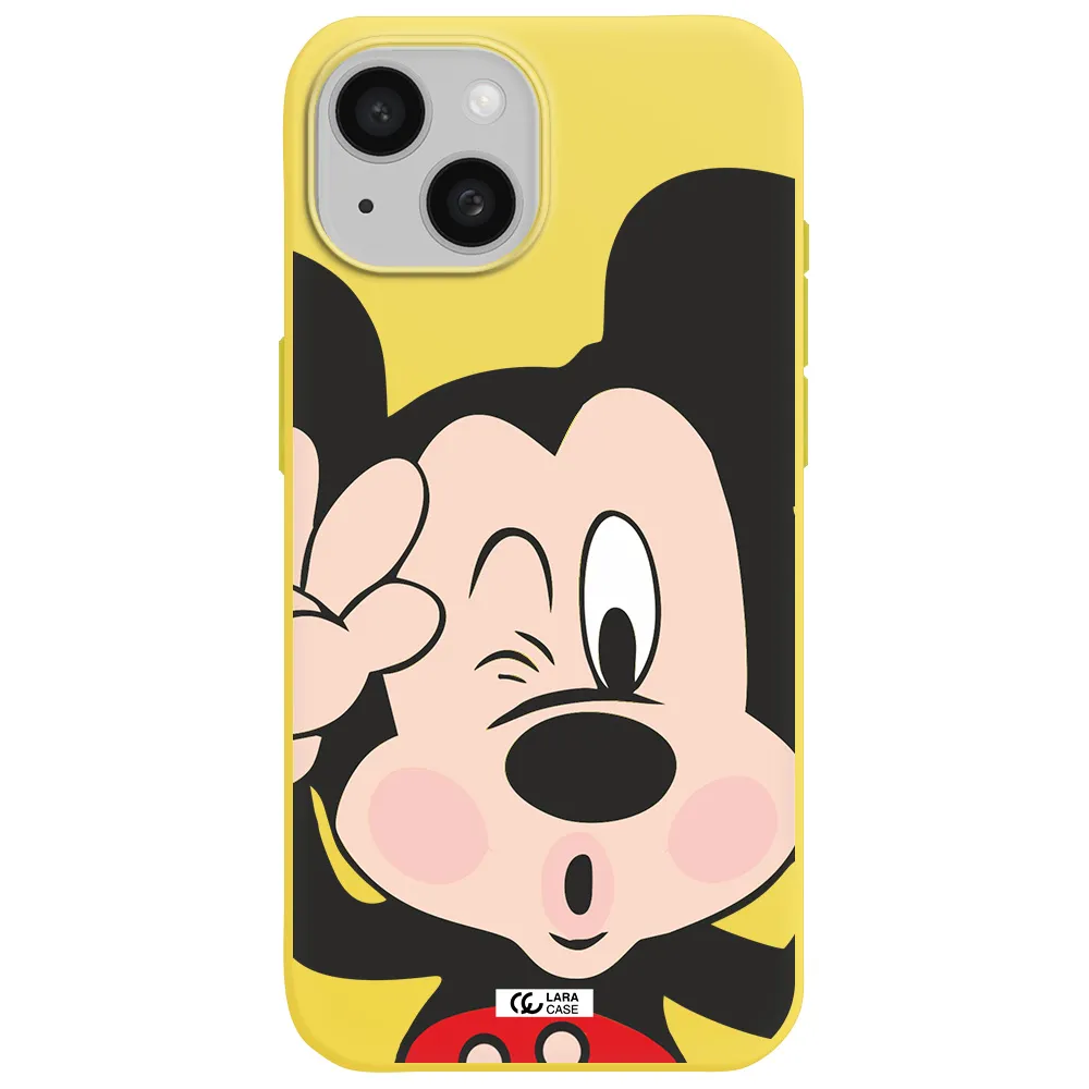Mickey Mouse Apple iPhone 15 Silicone canary yellow Case