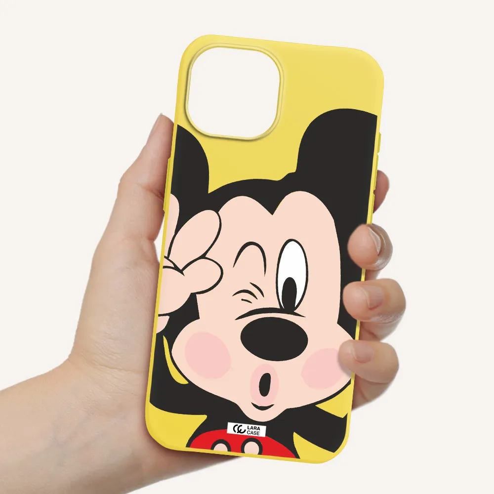 Mickey Mouse Apple iPhone 15 Silicone canary yellow Case