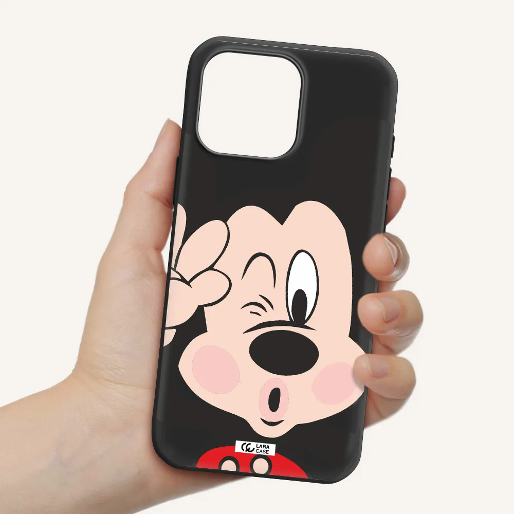 Mickey Mouse Apple Iphone 16 Pro Max Silicone Black Case