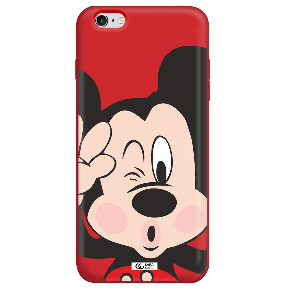 Mickey Mouse Apple iPhone 6 plus Silicone Imperial Red Case