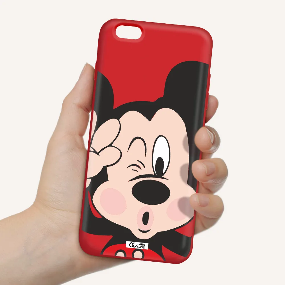 Mickey Mouse Apple iPhone 6 plus Silicone Imperial Red Case