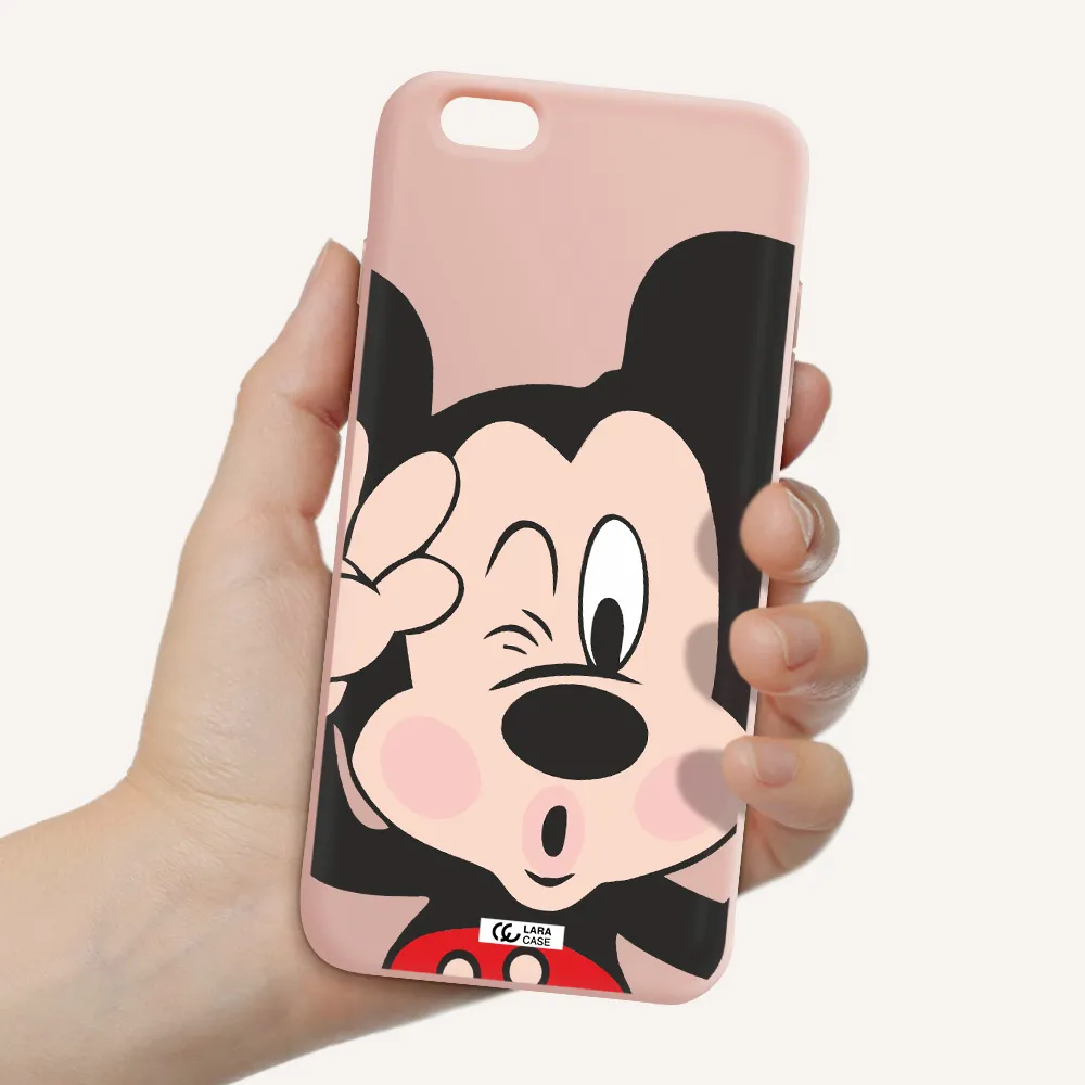 Mickey Mouse Apple iPhone 6 plus Silicone pastel pink Case