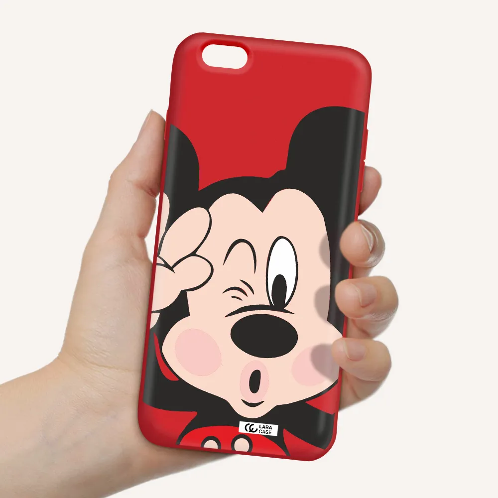 Mickey Mouse Apple iPhone 6 s plus Silicone Imperial Red Case