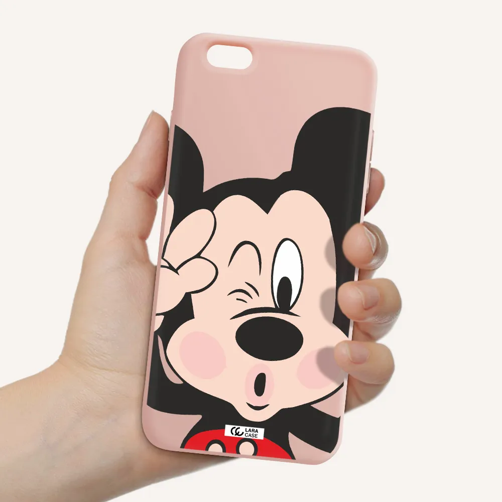 Mickey Mouse Apple iPhone 6 s plus Silicone pastel pink Case