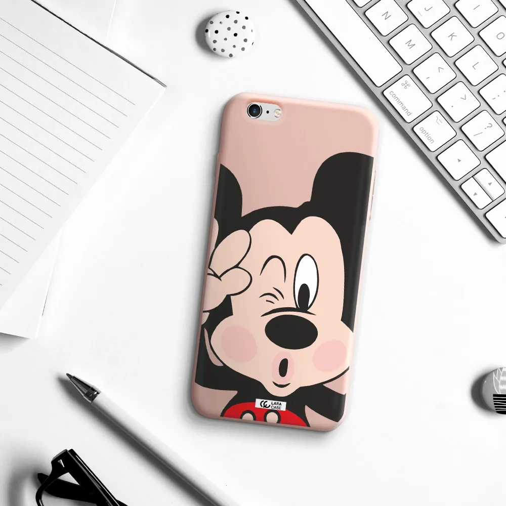 Mickey Mouse Apple iPhone 6 s plus Silicone pastel pink Case