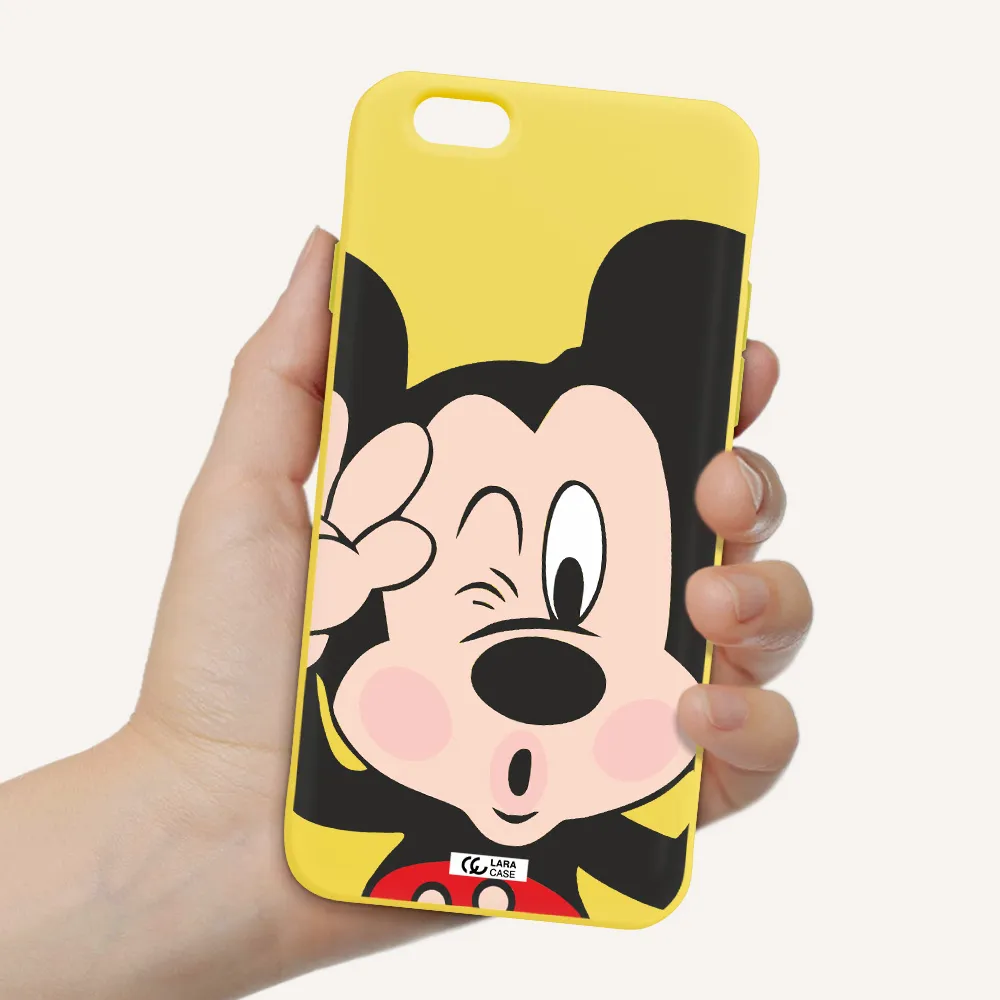 Mickey Mouse Apple iPhone 6 Silicone canary yellow Case