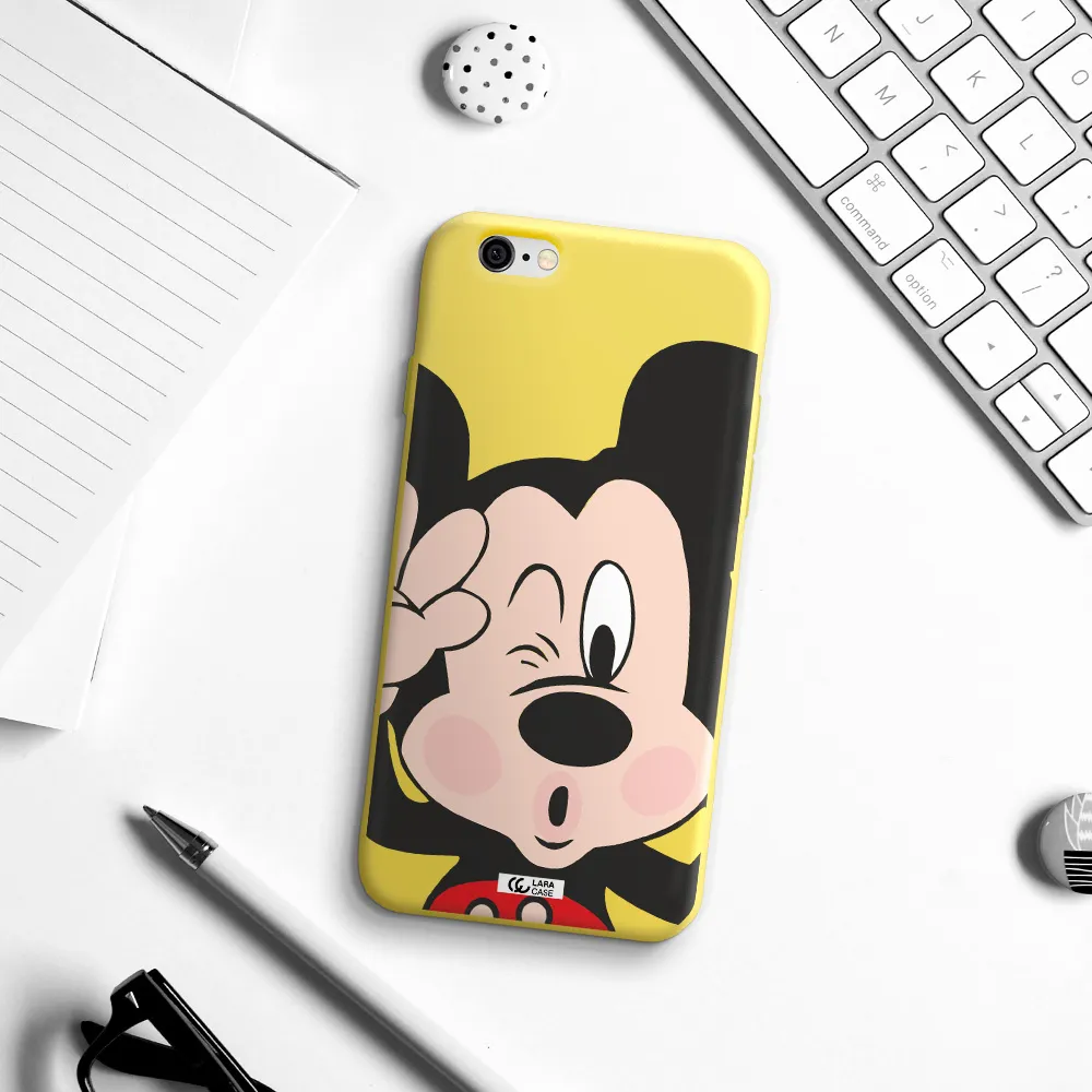 Mickey Mouse Apple iPhone 6 Silicone canary yellow Case