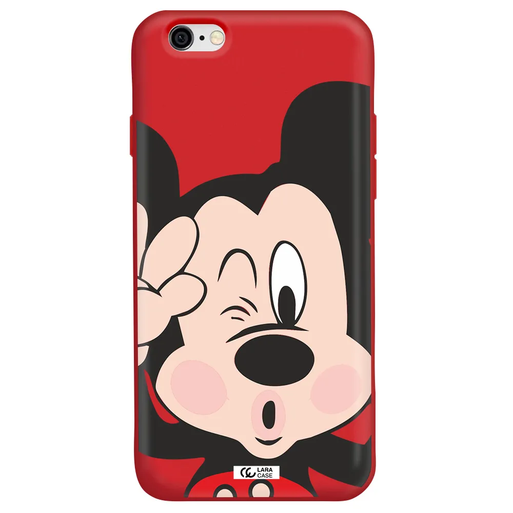 Mickey Mouse Apple iPhone 6 Silicone Imperial Red Case