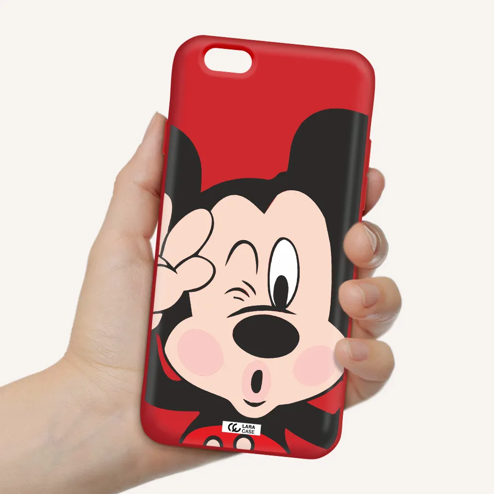 Mickey Mouse Apple iPhone 6 Silicone Imperial Red Case