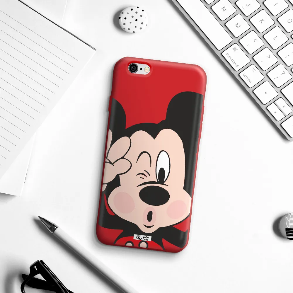 Mickey Mouse Apple iPhone 6 Silicone Imperial Red Case
