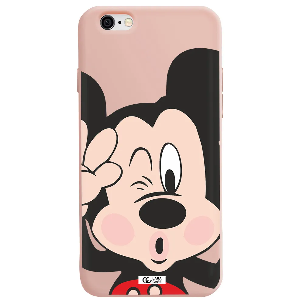 Mickey Mouse Apple iPhone 6 Silicone pastel pink Case