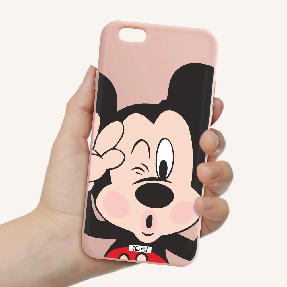 Mickey Mouse Apple iPhone 6 Silicone pastel pink Case