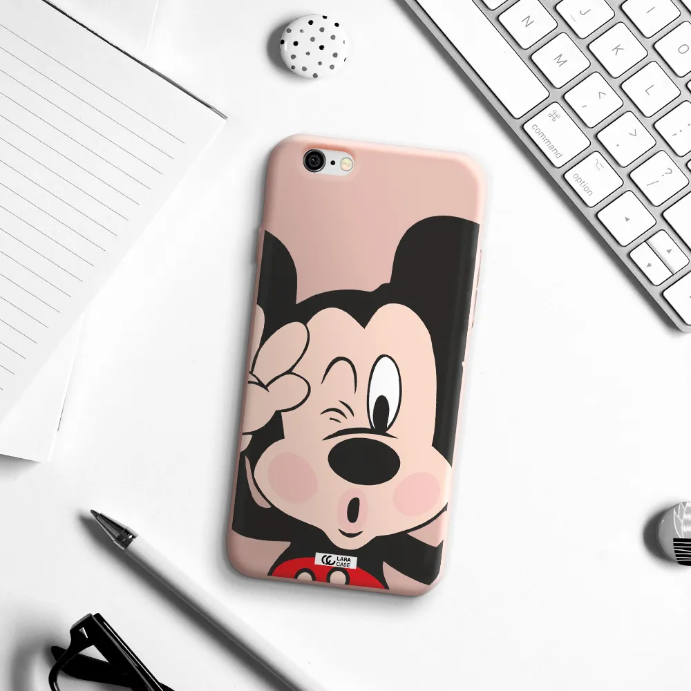 Mickey Mouse Apple iPhone 6 Silicone pastel pink Case