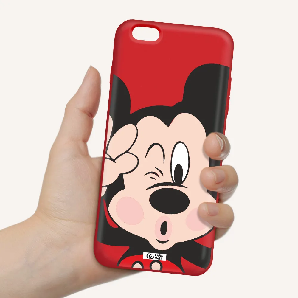 Mickey Mouse Apple iPhone 6S Silicone Imperial Red Case