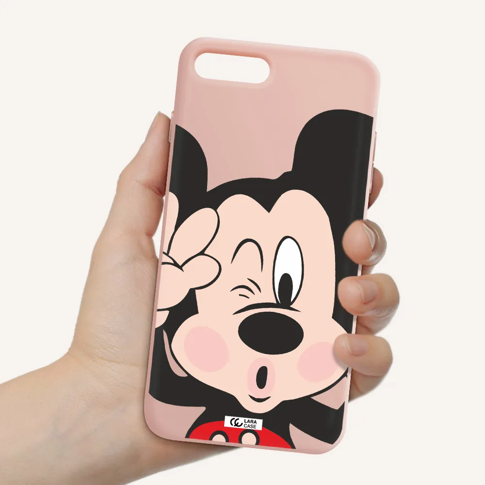 Mickey Mouse Apple iPhone 7 plus Silicone pastel pink Case